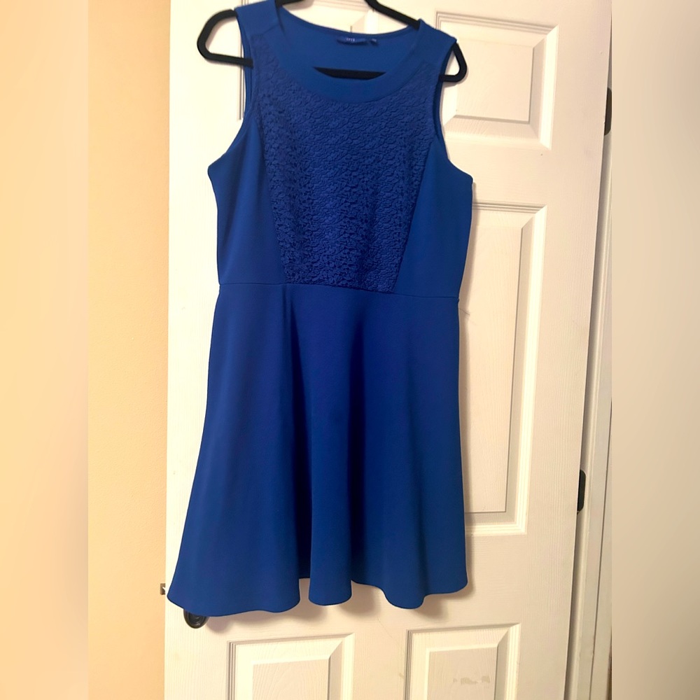 Royal blue mini knit dress